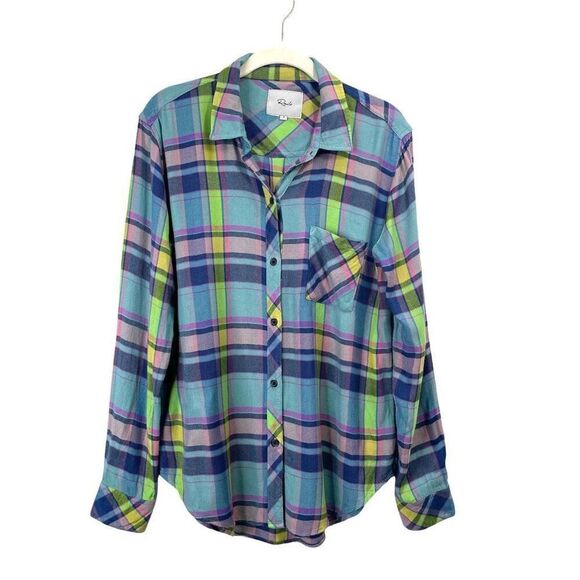 Rails plaid Hunter button up Shirt in Lime‎ Berry Size S - Picture 2 of 9